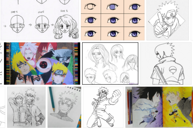 Karakalem ile Sanat kolayanimecizimi_-768x516 Kolay Anime Çizimleri, Anime Nasıl Çizilir, Naruto Çizimi Çizim Araçları  