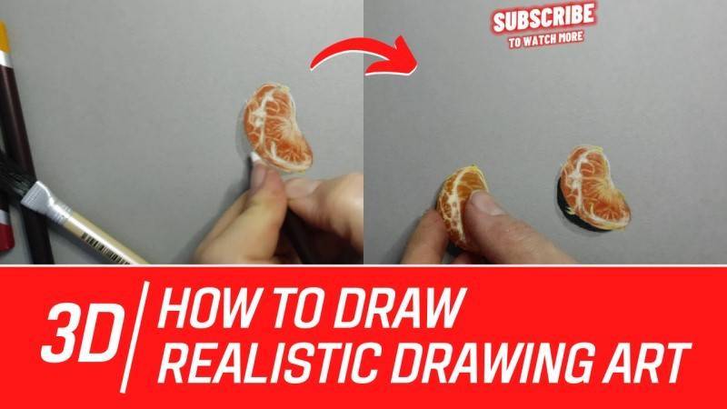 Karakalem ile Sanat How-To-draw-3d-art-Realistic-drawing-art 3D Art Çizimleri, 3D Gerçekçi Çizim, Gerçekçi Mandalina Çizimi 3D Art Çizimleri  